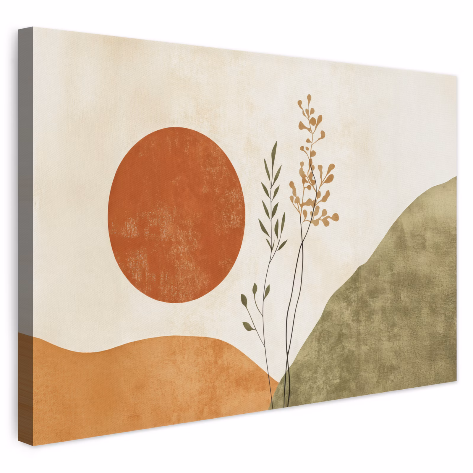 Leinwandbild - Sonne - Abstrakt - Äste - Orange — 1