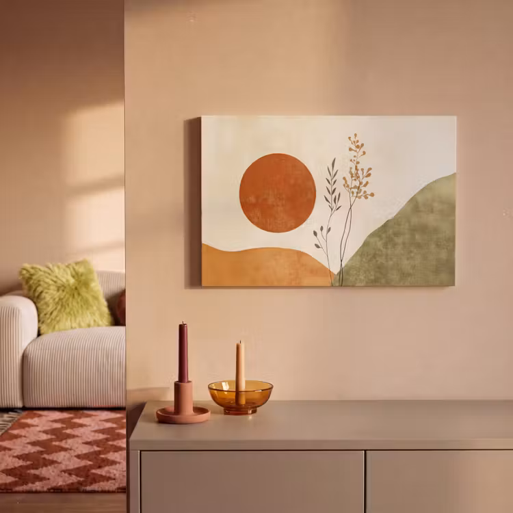 Leinwandbild - Sonne - Abstrakt - Äste - Orange — 2