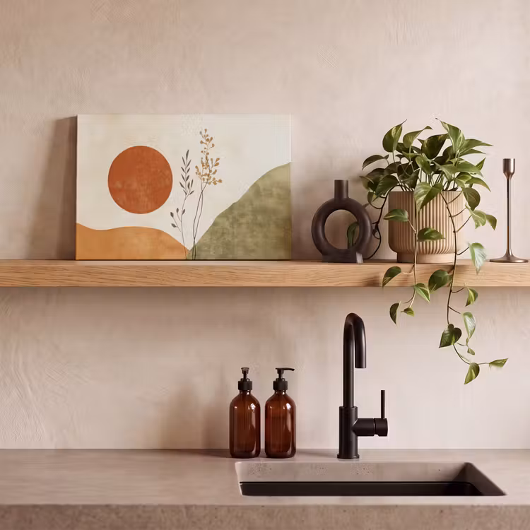 Leinwandbild - Sonne - Abstrakt - Äste - Orange — 3