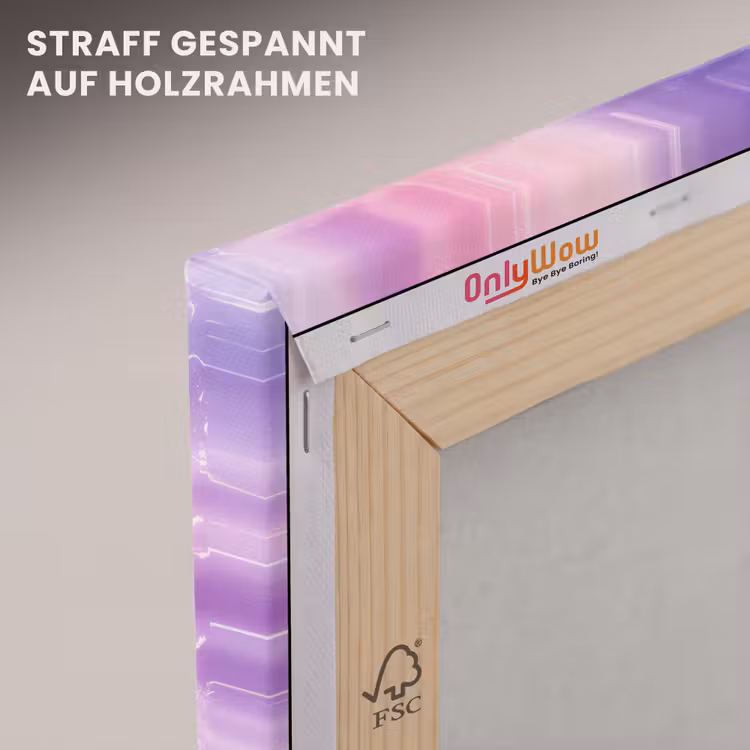 Leinwandbild - Pastelltöne - Lila - Spirale - Marmor — 5