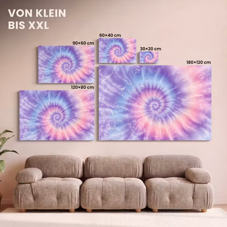 Leinwandbild - Pastelltöne - Lila - Spirale - Marmor — 6