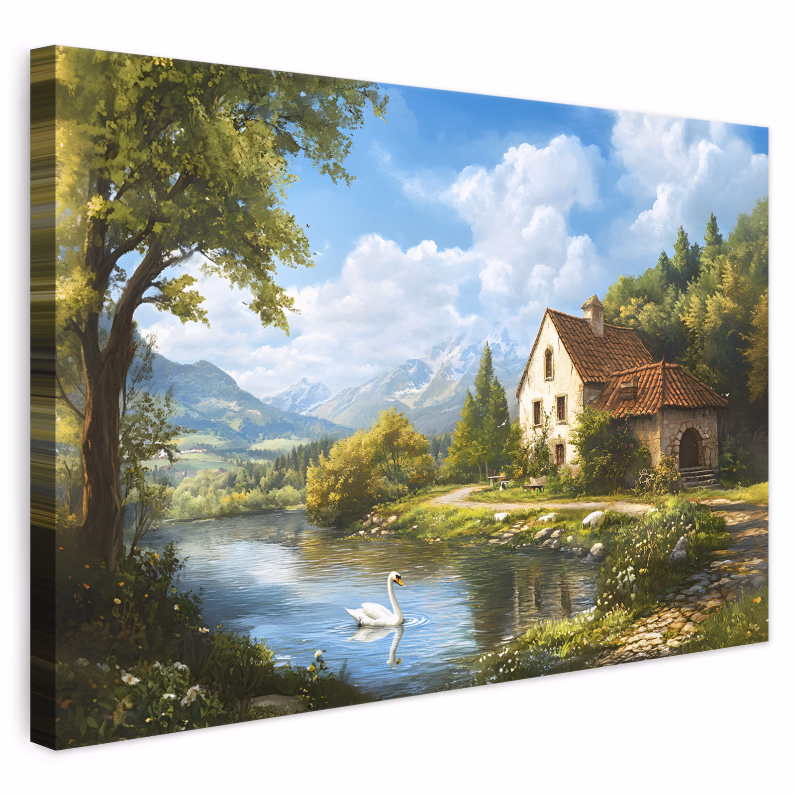 Leinwandbild - Schwan - Bäume - Ruhe — 1
