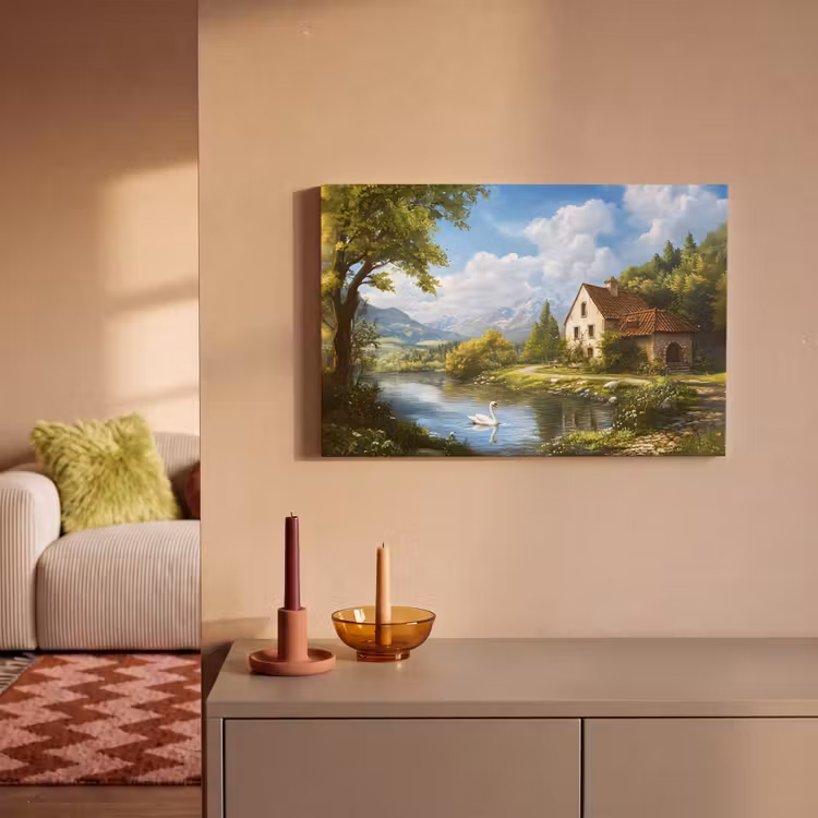 Leinwandbild - Schwan - Bäume - Ruhe — 2