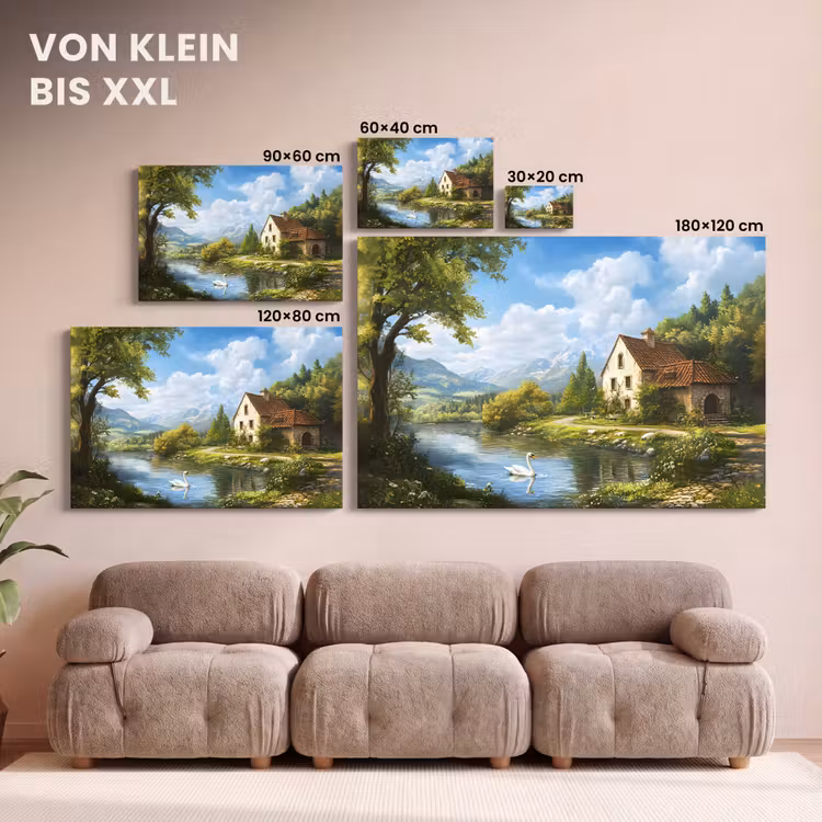 Leinwandbild - Schwan - Bäume - Ruhe — 6