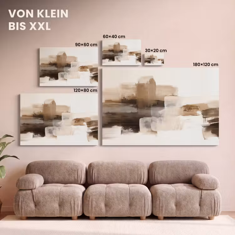 Leinwandbild - Pinselstriche - Abstrakte Landschaft - Ruhe — 6