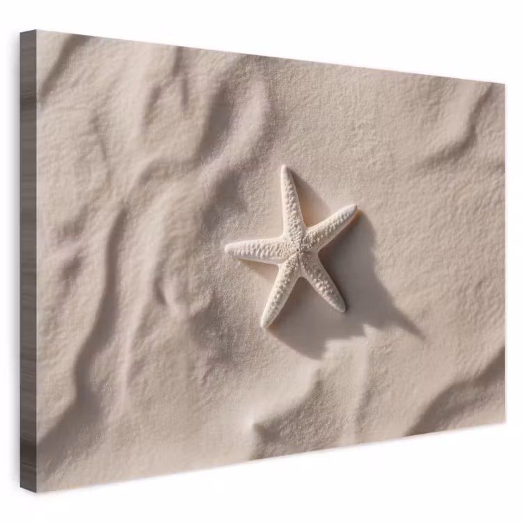 Leinwandbild - Strand - Seestern - Sand - Beige — 1