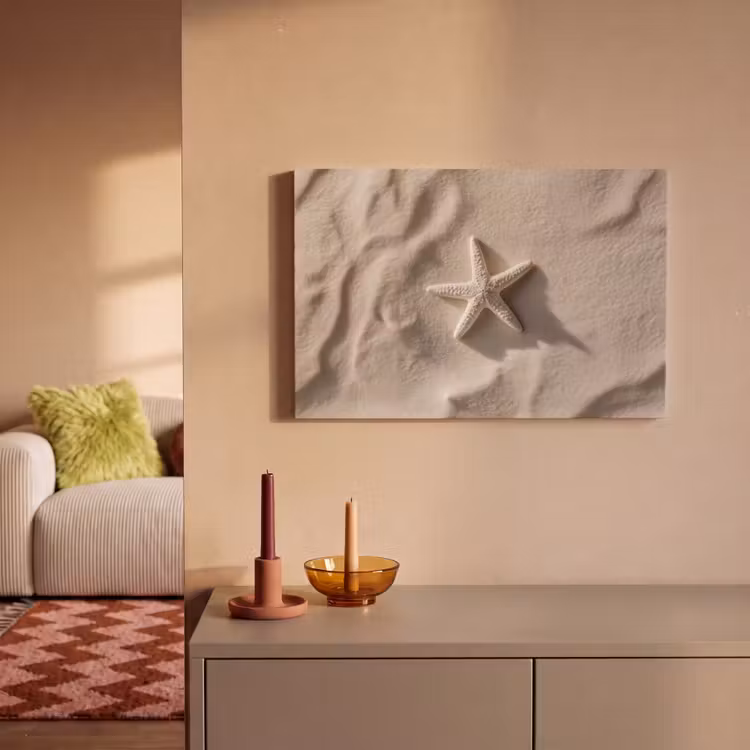 Leinwandbild - Strand - Seestern - Sand - Beige — 2