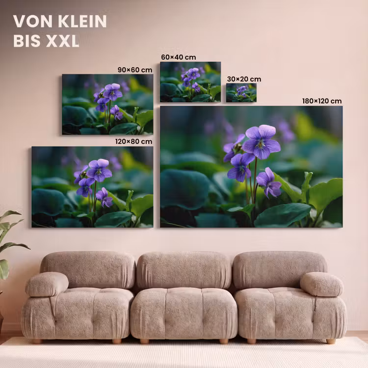 Leinwandbild - Veilchen - Lila - Blume - Blatt — 6
