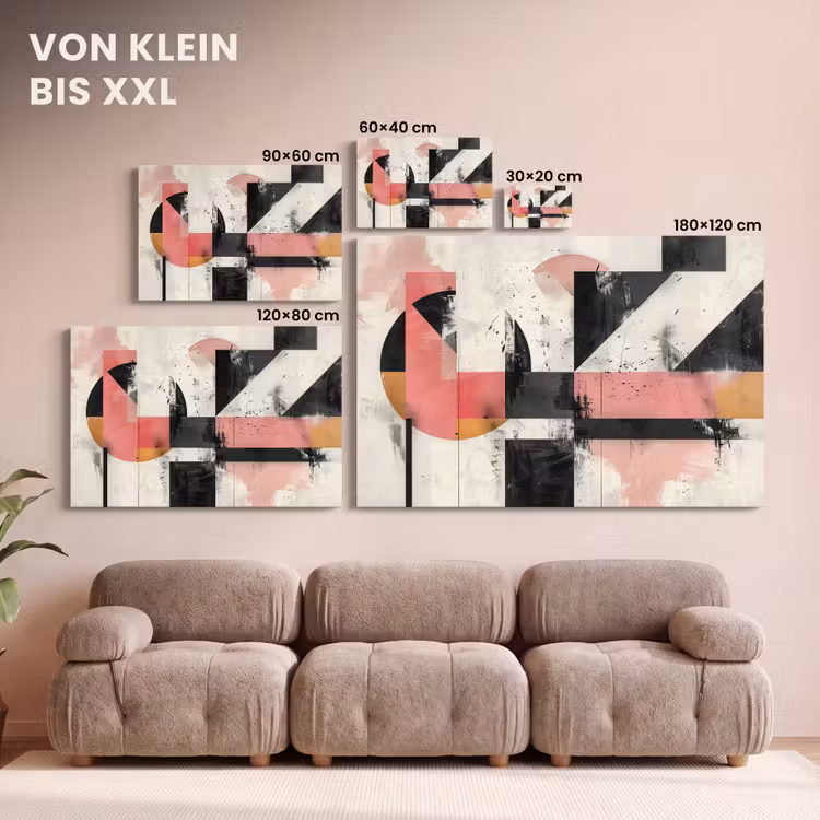 Leinwandbild - Rosa - Abstrakt - Ästhetisch - Modern - Formen — 6