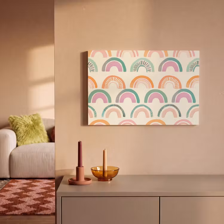 Leinwandbild - Regenbogen - Pastell - Muster — 2