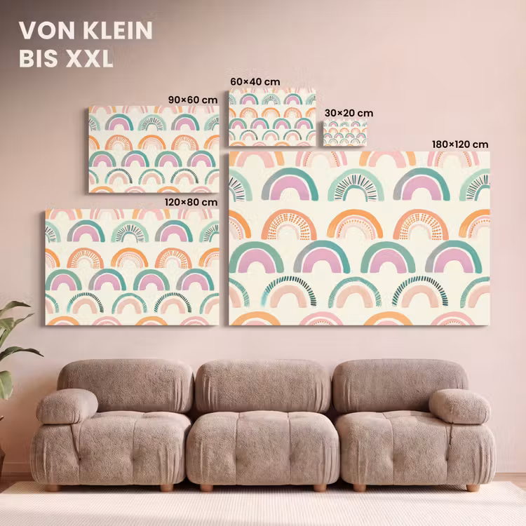 Leinwandbild - Regenbogen - Pastell - Muster — 6