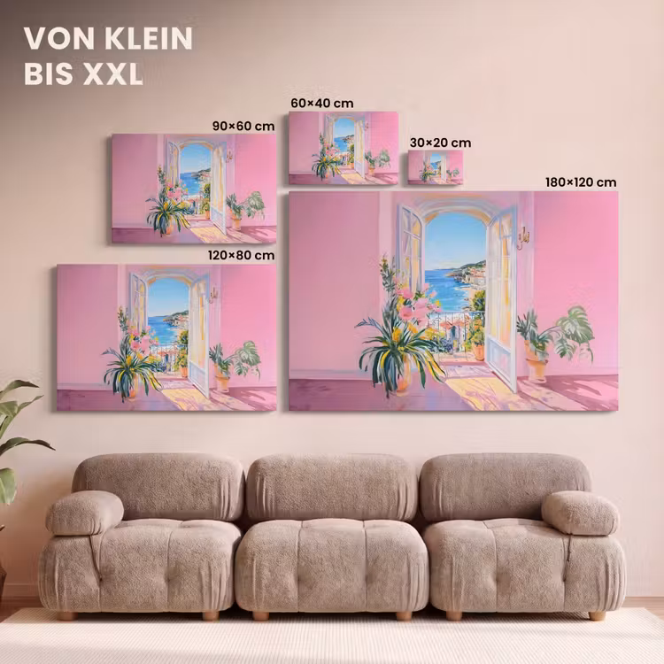Leinwandbild - Rosa - Außen - Farbe — 6