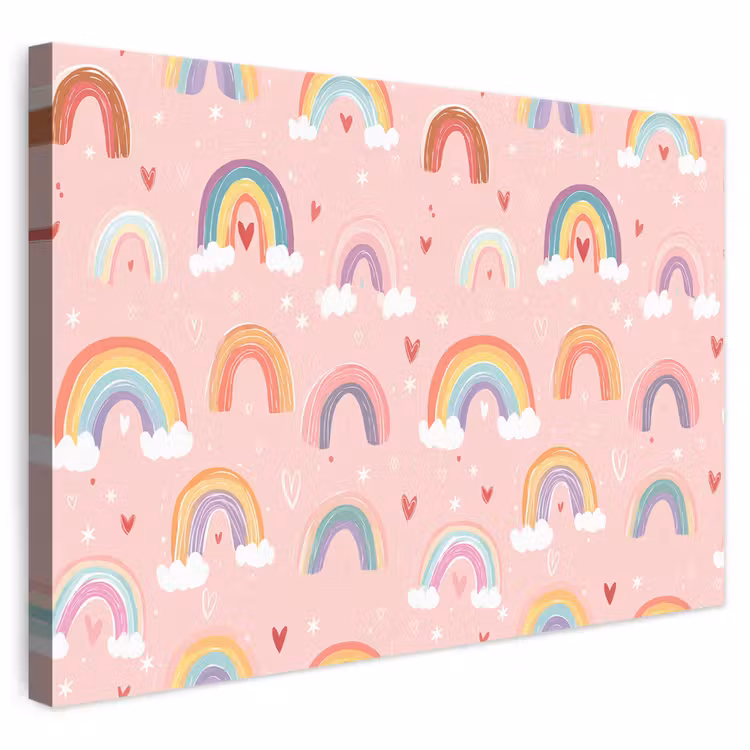 Leinwandbild - Regenbogen - Muster - Pastell — 1