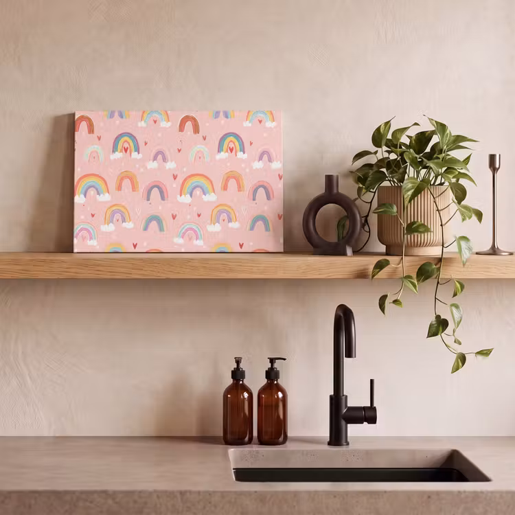 Leinwandbild - Regenbogen - Muster - Pastell — 3