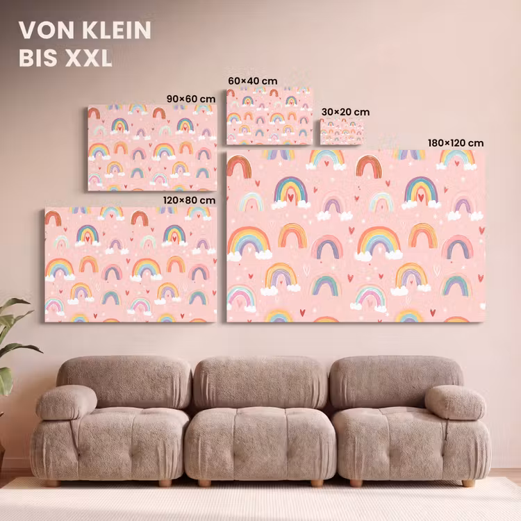 Leinwandbild - Regenbogen - Muster - Pastell — 6