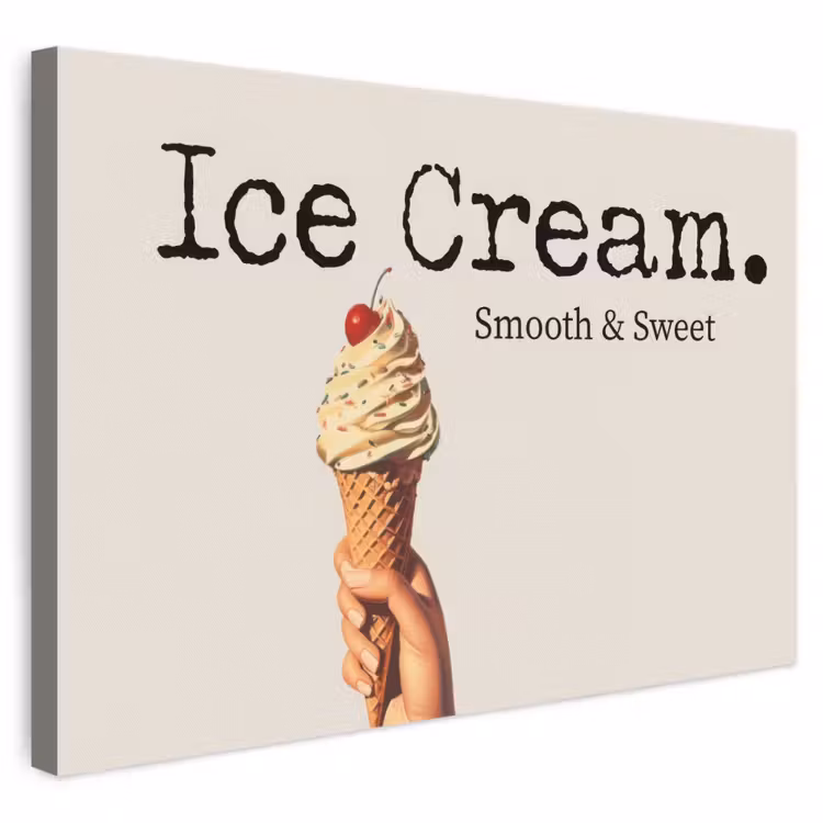 Leinwandbild - Speiseeis - Softeis - Bunt - Kirsche — 1