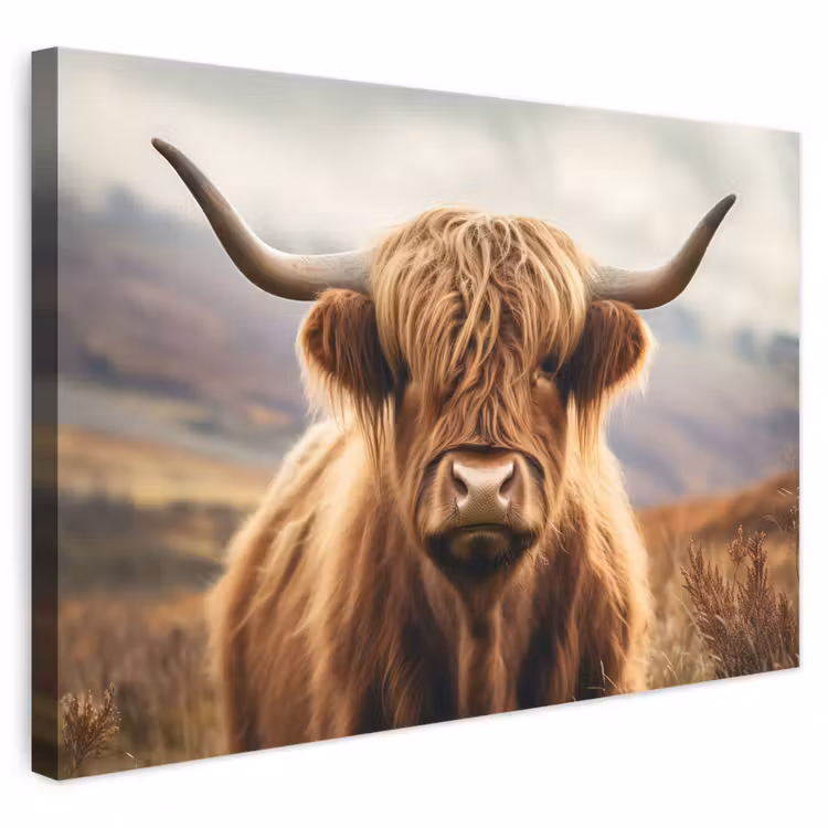 Leinwandbild - Schottische Highlander - Landschaft - Tier — 1