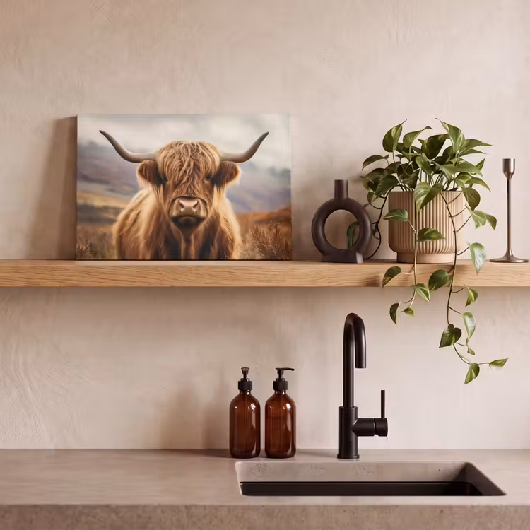 Leinwandbild - Schottische Highlander - Landschaft - Tier — 3