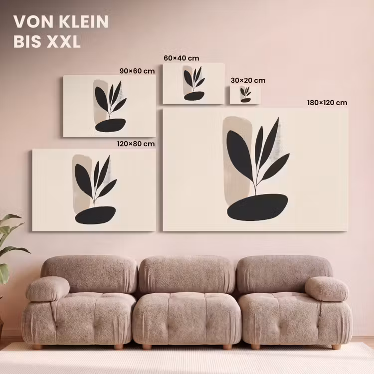 Leinwandbild - Pflanze - Beige - Japanisch — 6