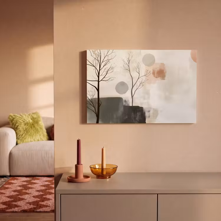 Leinwandbild - Wabi sabi - Beige - Pflanze — 2
