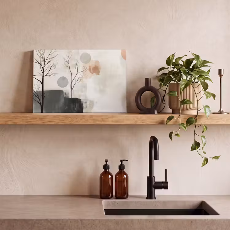 Leinwandbild - Wabi sabi - Beige - Pflanze — 3