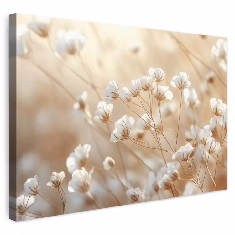 Leinwandbild - Wild - Blumen - Weiß — 1