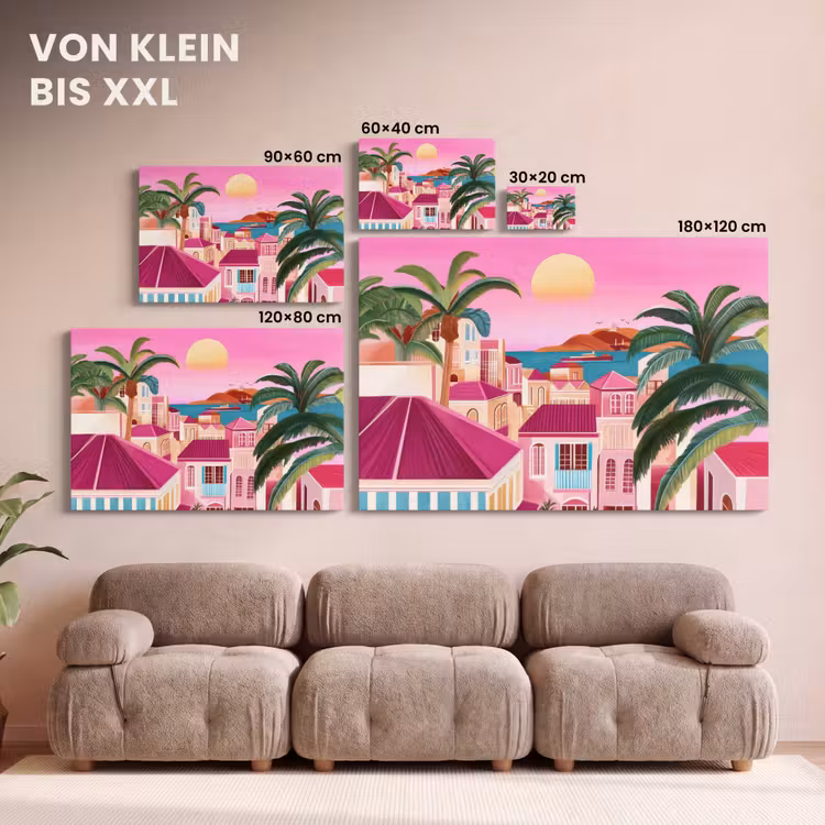 Leinwandbild - Stadt - Rosa - Palmen — 6