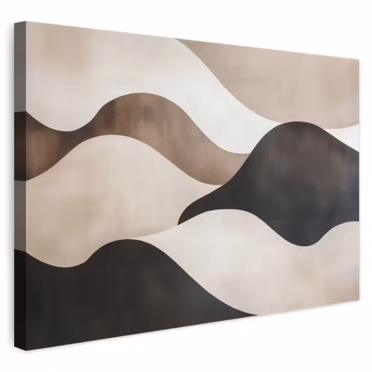 Leinwandbild - Wellen - Abstrakt - Beige — 1