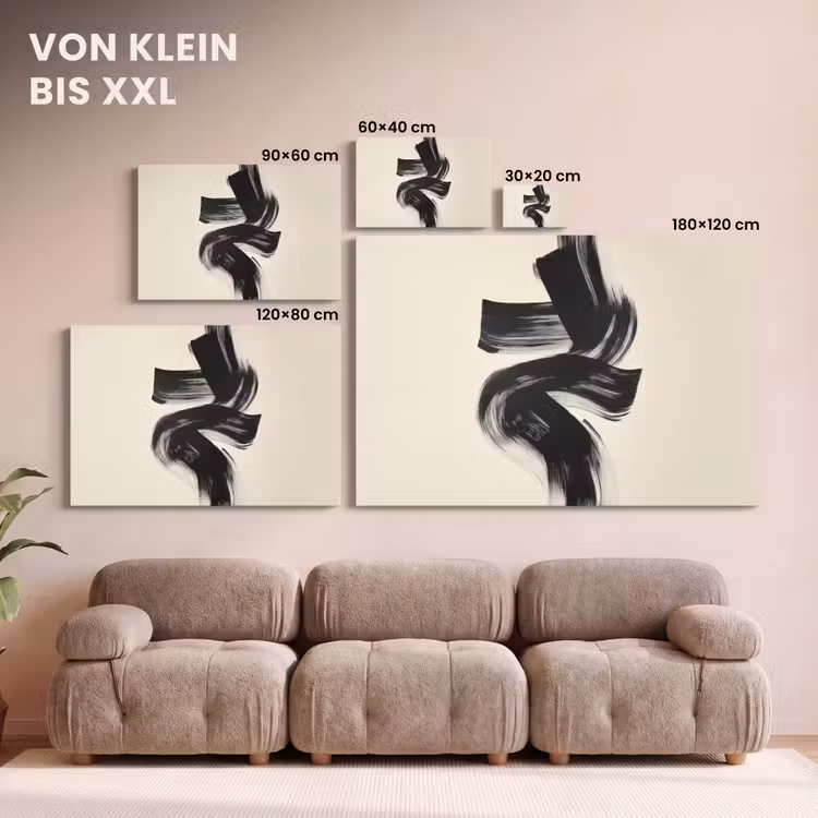 Leinwandbild - Streifen - Schwarz - Abstrakt — 6