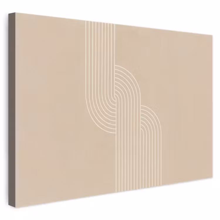 Leinwandbild - Parallele Linien - Leichte Textur - Beige — 1