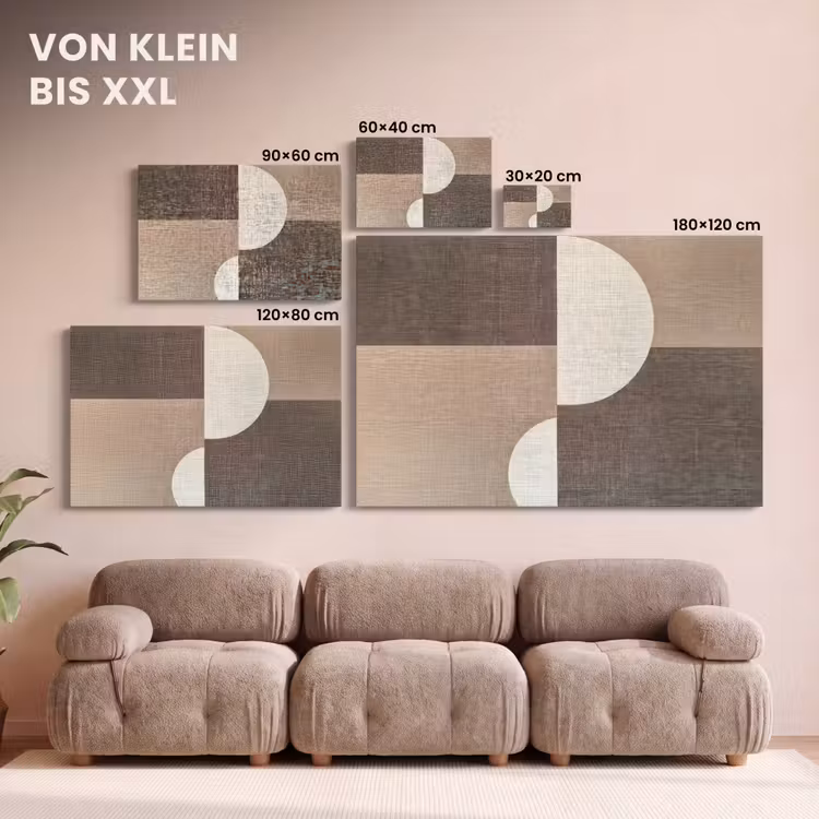 Leinwandbild - Raster - Halbkreise - Kontrast — 6
