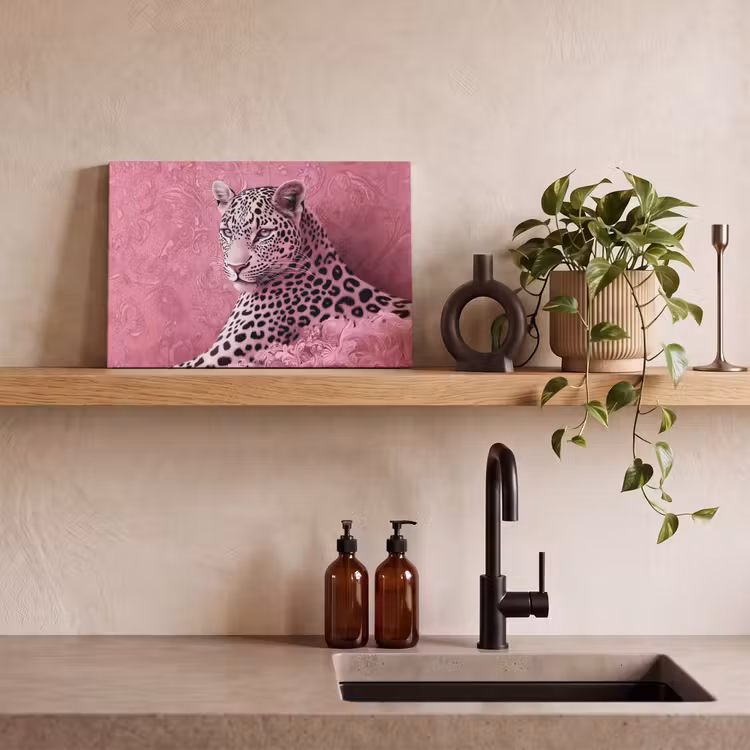Leinwandbild - Panther - Deluxe - Rosa — 3