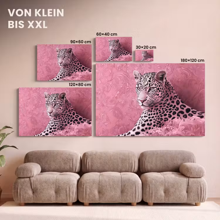 Leinwandbild - Panther - Deluxe - Rosa — 6