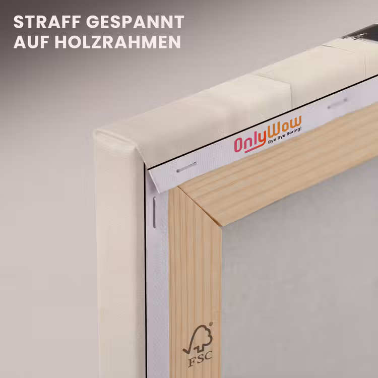 Leinwandbild - Pinselstriche - Grob - Abstrakt - Beige — 5