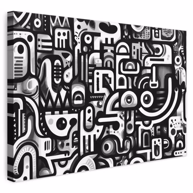 Leinwandbild - Symbole - Abstrakt - Grafik - Schwarz — 1