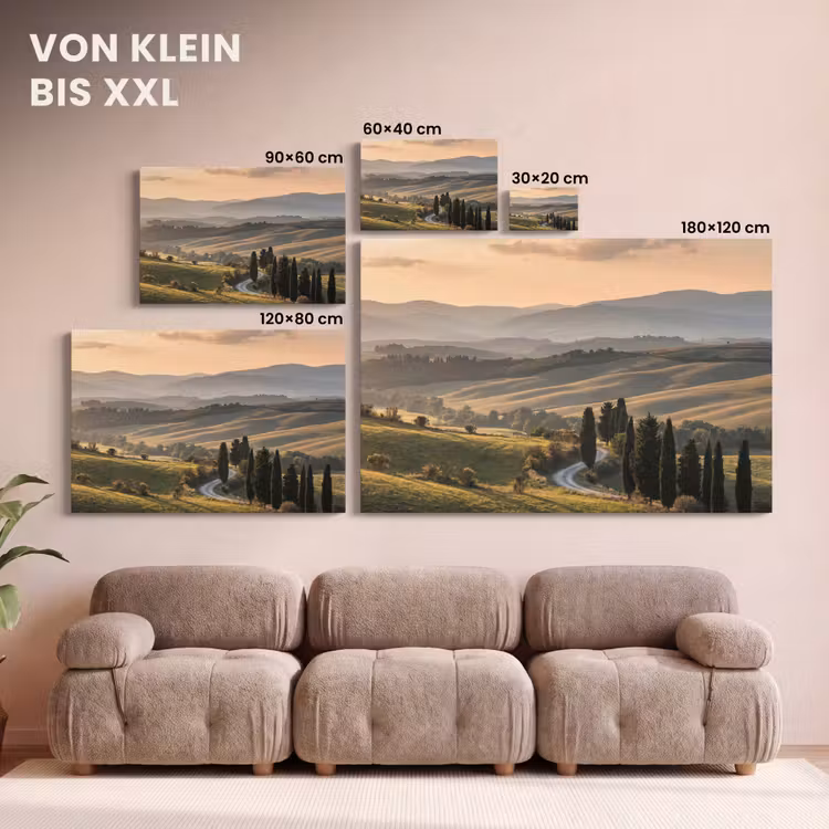 Leinwandbild - Toskana - Landschaft - Hügel — 6