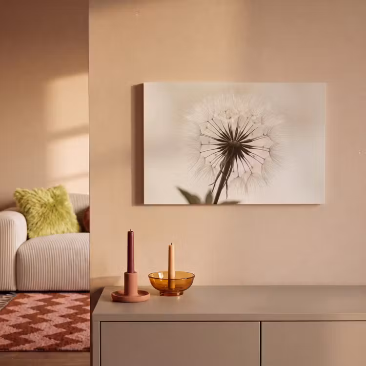 Leinwandbild - Pusteblume - Minimalistisch - Weiß — 2