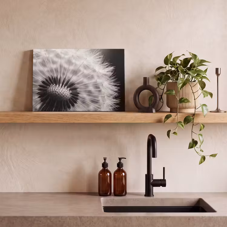 Leinwandbild - Pusteblume - Schwarz - Weiß — 3
