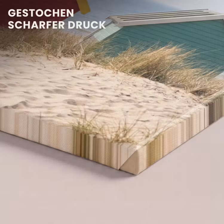 Leinwandbild - Strand - Ferienhäuser - Farbenfroh - Dünen — 4