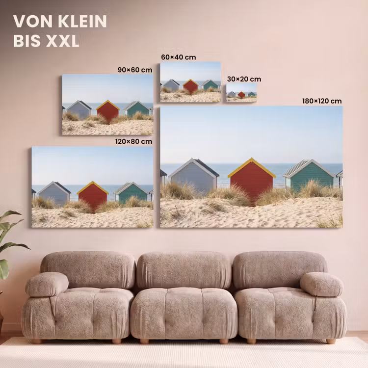 Leinwandbild - Strand - Ferienhäuser - Farbenfroh - Dünen — 6