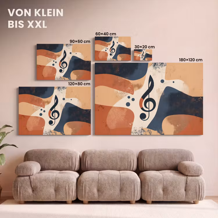 Leinwandbild - Tonart - G - Abstrakt - Beige — 6