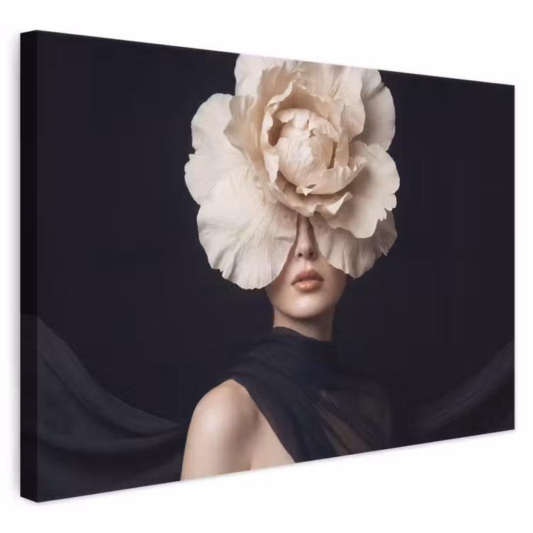 Leinwandbild - Rose - Zeitlos - Schwarz — 1