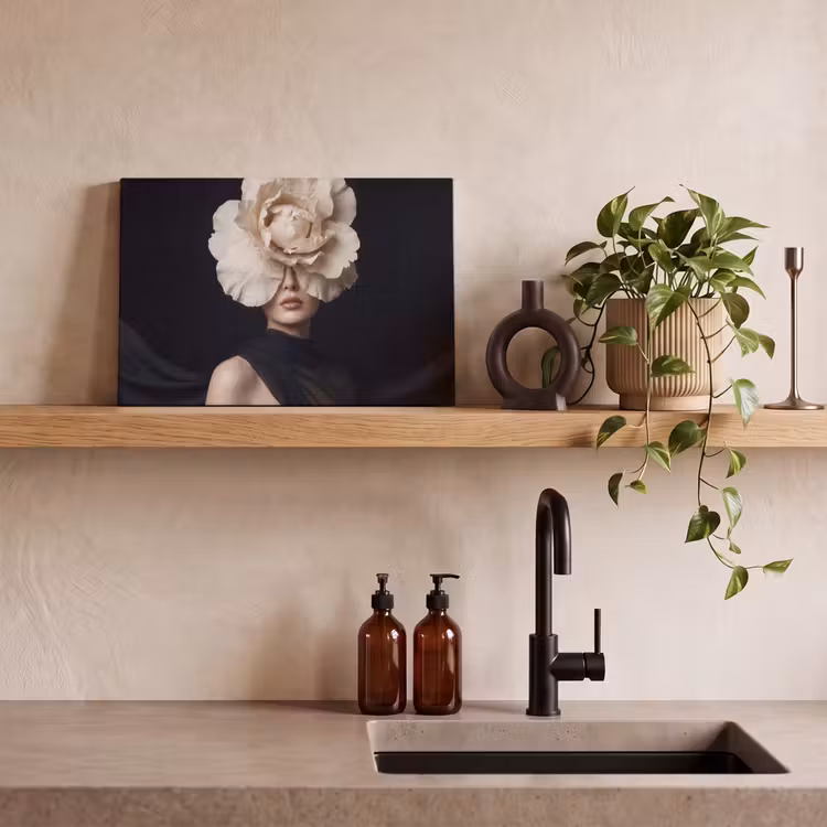 Leinwandbild - Rose - Zeitlos - Schwarz — 3