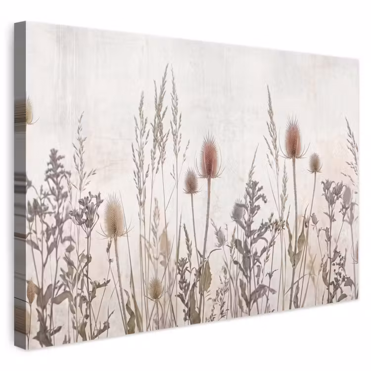 Leinwandbild - Wiesenblumen - Gestaltung - Sepia — 1