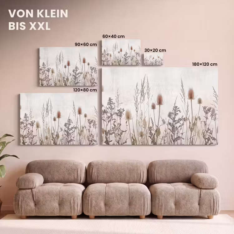 Leinwandbild - Wiesenblumen - Gestaltung - Sepia — 6