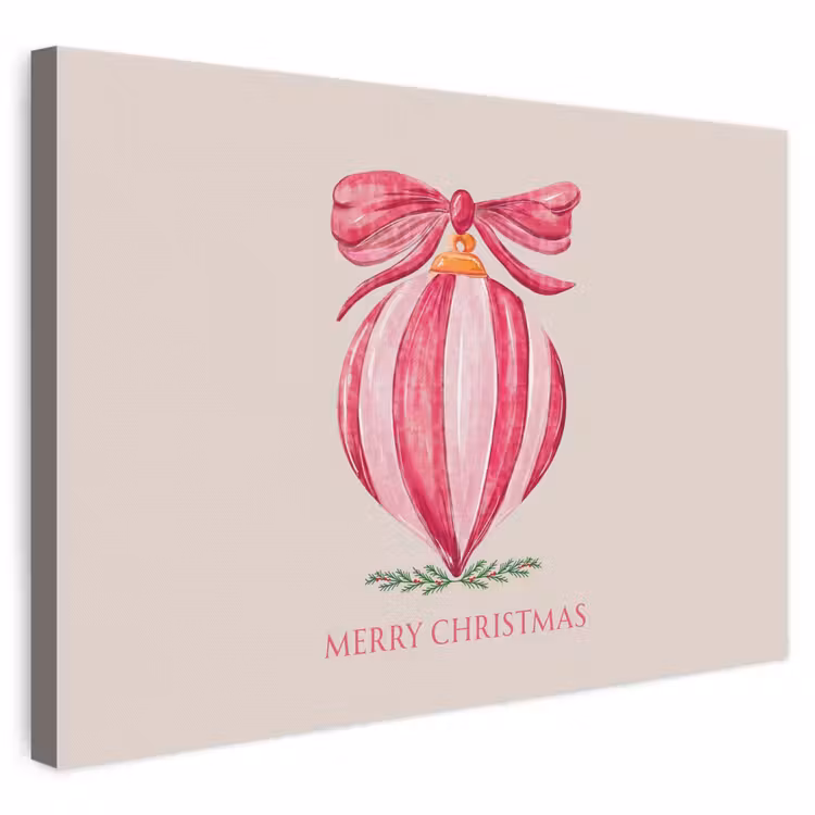 Leinwandbild - Weihnachten – Weihnachtskugel – Text — 1