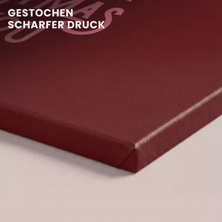Leinwandbild - Text – Weihnachten – Rot – Rosa — 4