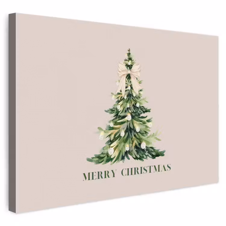 Leinwandbild - Weihnachten – Weihnachtsbaum – Text — 1