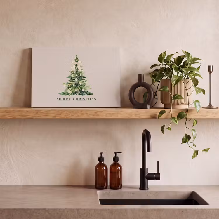 Leinwandbild - Weihnachten – Weihnachtsbaum – Text — 3