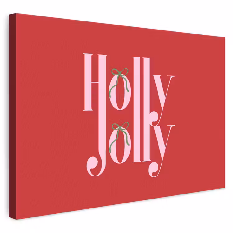 Leinwandbild - Weihnachten – Rosa – Rot – Text — 1